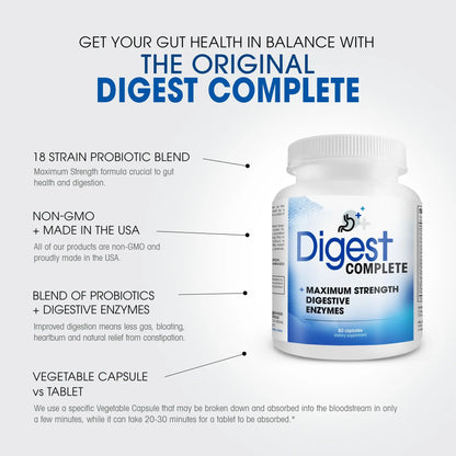 Digest Complete 2-in-1 Probiotic Digestive Enzymes, 60 Capsules Instant Brands