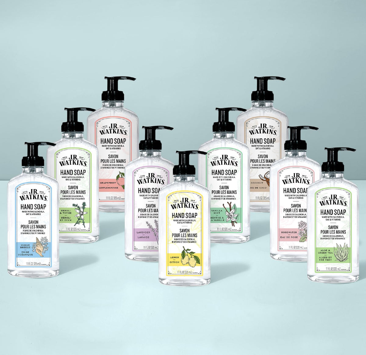 J.R. Watkins Moisturizing Gel Hand Soap Refill 2 Pack, Lemon, 34 fl oz J.R. Watkins