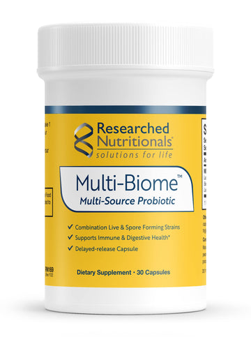 Researched Nutritionals Multi-Biome - Dual-Action Probiotics for Women & Men - Spore + Live Strain Formula with Delayed-Release Capsules for Gut Health, Histamine & Immune Support (30 ct) Researched Nutritionals buy australia supplements
