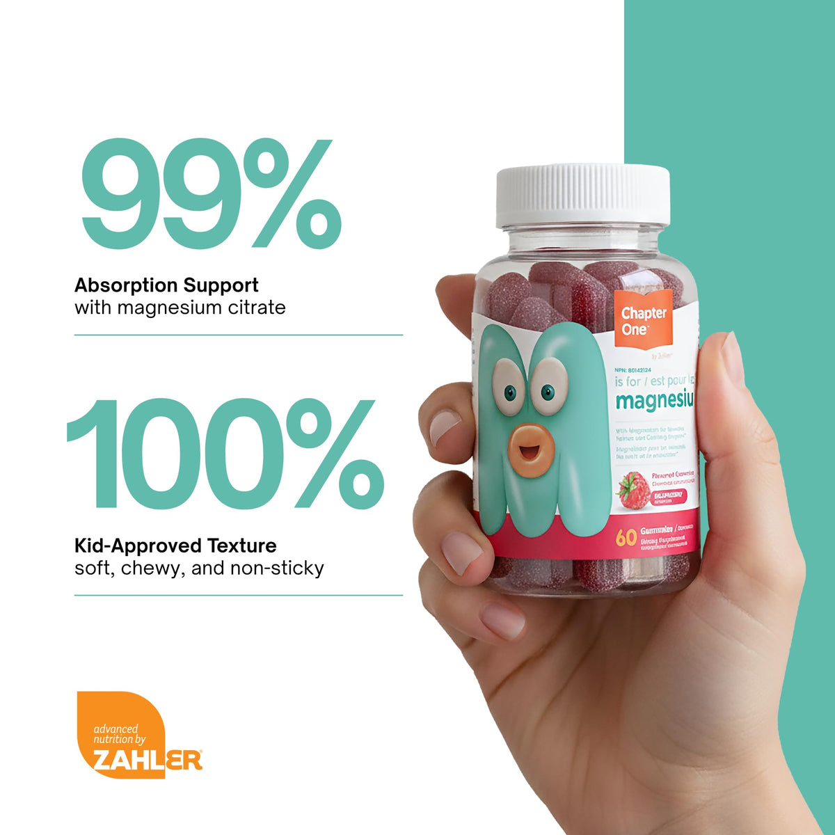 Chapter One Magnesium Gummies, Great Tasting Magnesium for Kids, Calm Kids Magnesium, Magnesium Gummies for Women and Men Zahler