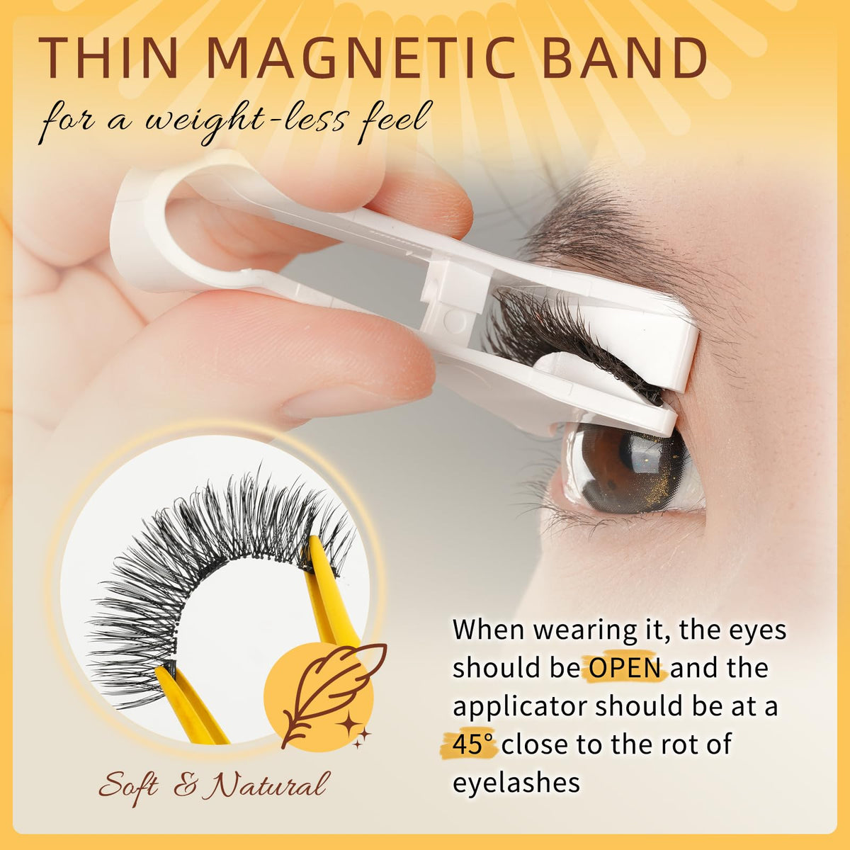 QUEWEL Magnetic Eyelashes Reusable Magnetic Eyelashes with Applicator(A13) QUEWEL