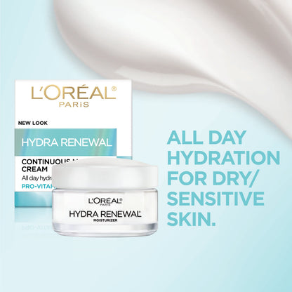 L'Oreal Paris Skincare Hydra-Renewal Face Moisturizer with Pro-Vitamin B5 for Dry Sensitive Skin, All-Day Hydration, 1.7 Oz L'Oreal Paris