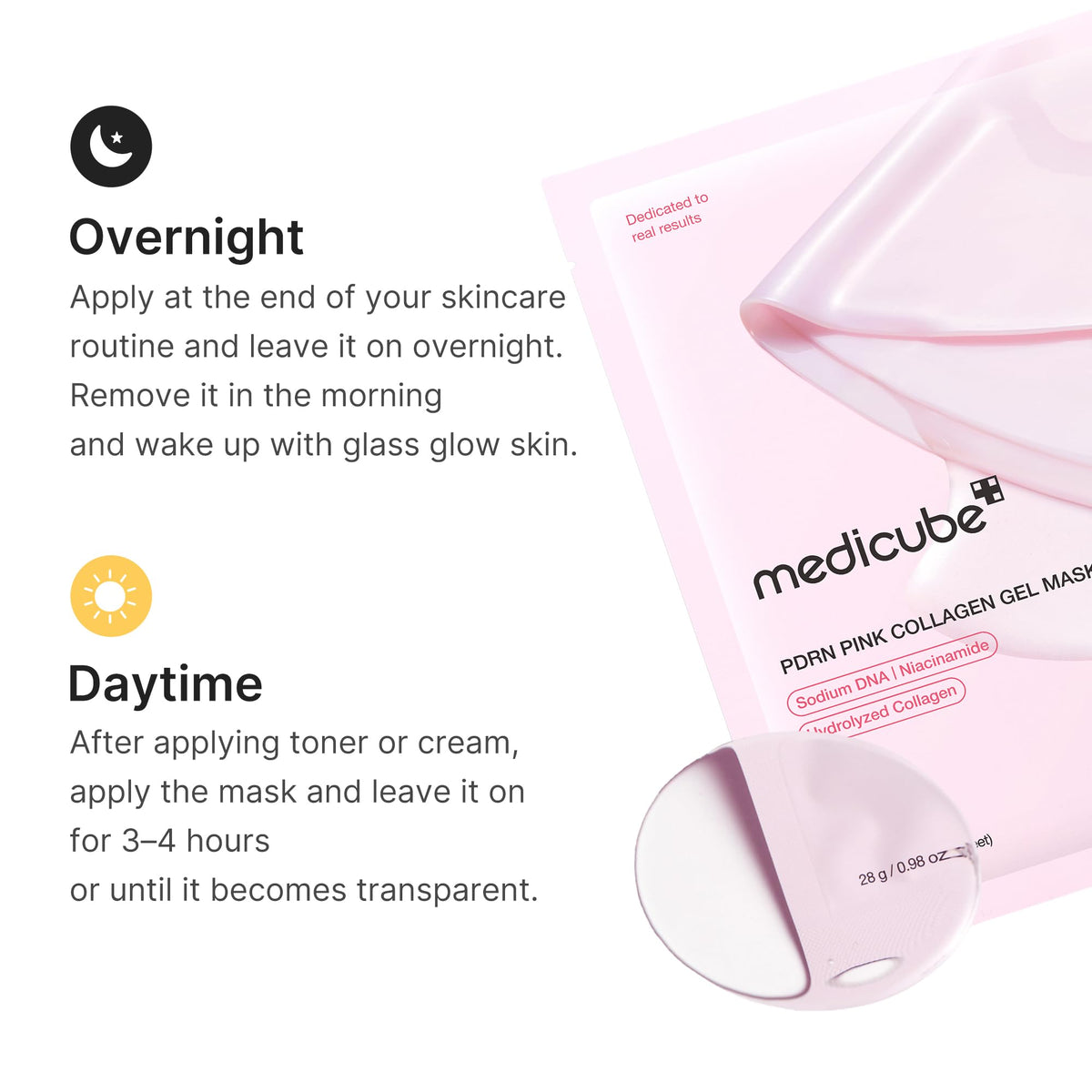 medicube Jelly Gel Mask with Salmon DNA PDRN Pink Collagen, 4EA medicube