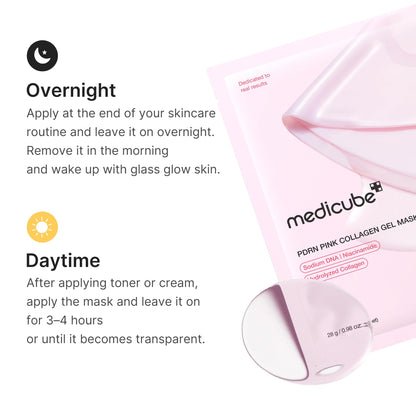medicube Jelly Gel Mask with Salmon DNA PDRN Pink Collagen, 4EA medicube