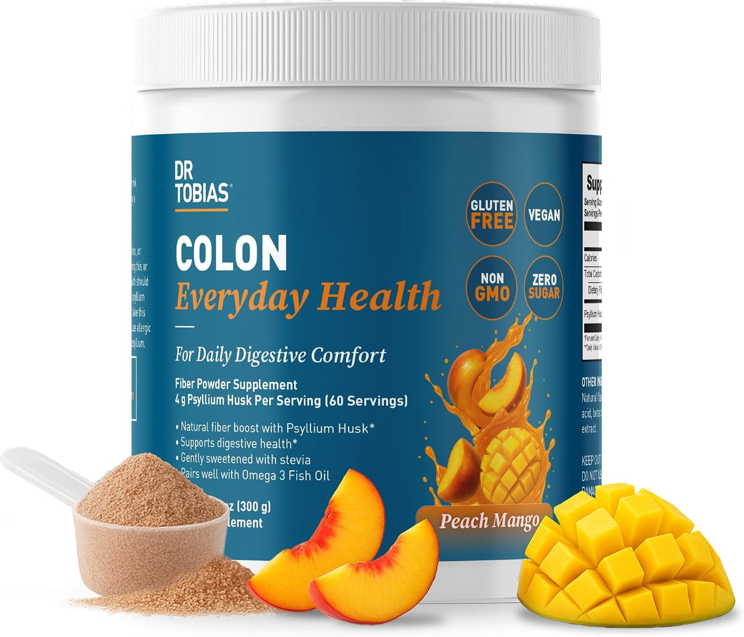 Dr. Tobias Fat Burner Nightly & Colon Everyday Health Peach Mango – Nighttime Metabolism Support & Daily Psyllium Fiber Drink for Digestive Health