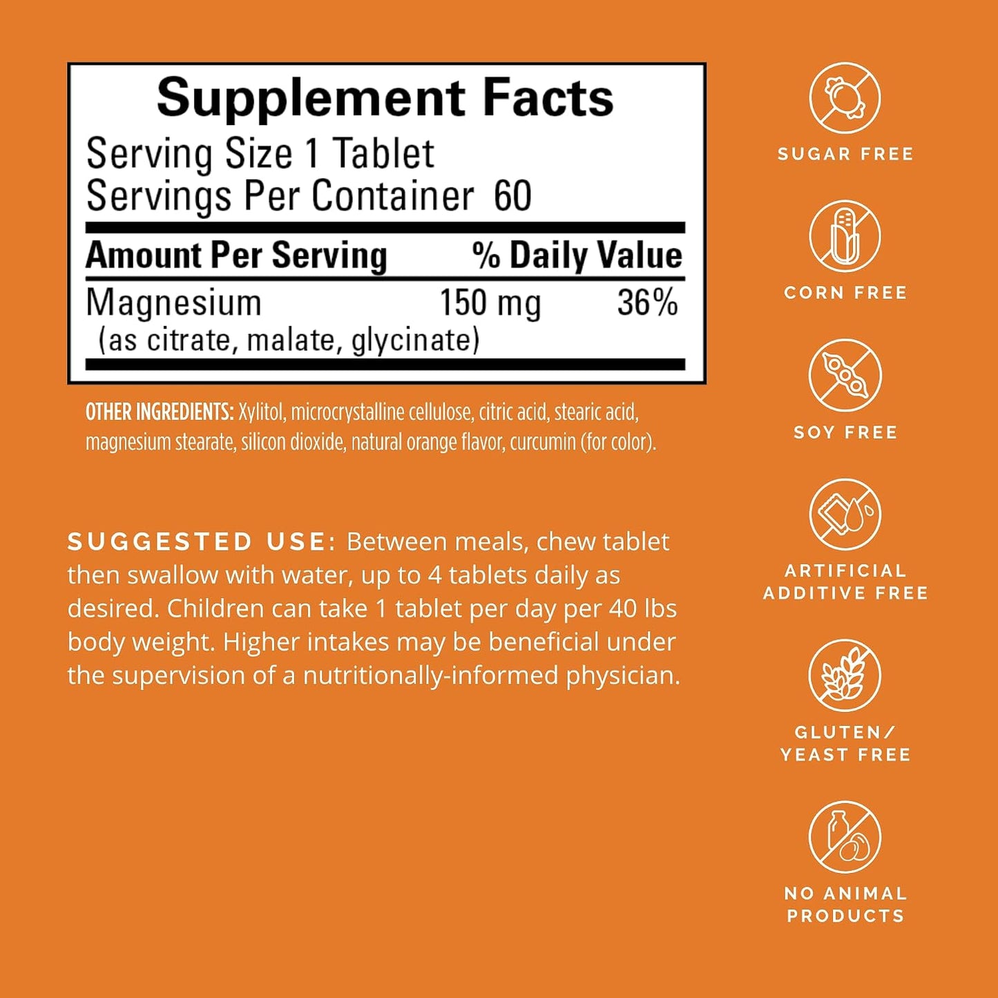BRAINMD Dr Amen Magnesium Chewables, Citrus - 60 Chewable Tablets - Essential Mineral for Optimal Cell Function - Supports Memory & Focus - Gluten Free - 60 Servings