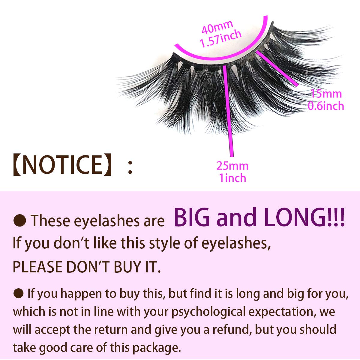 MIKIWI 25mm Lashes, Dramatic 6D Faux Mink Lashes, Fluffy Volume Eyelashes, Thick Crossed Lashes, Long Faux 25mm Mink Lashes (6D4-05) mikiwi