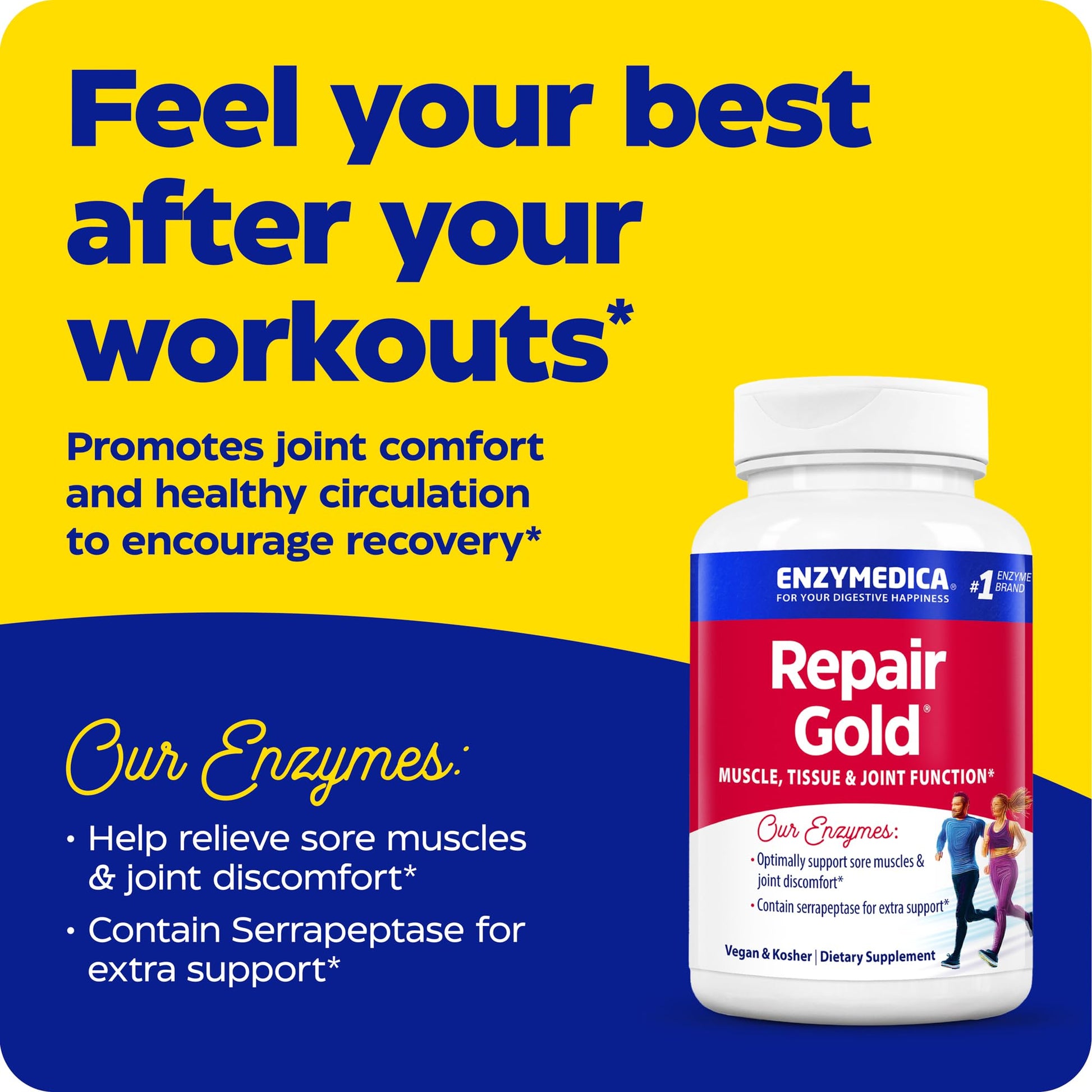 Enzymedica Repair Gold for Men & Women - 120 Capsules Gsupps Australia