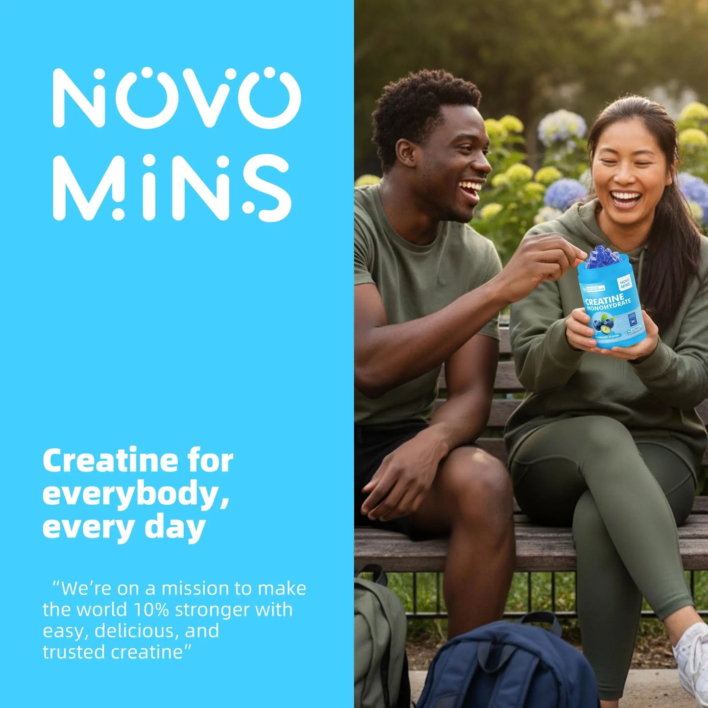 novomins Creatine Monohydrate Gummies 5000mg for Men & Women, Chewables Creatine Monohydrate for Muscle Strength, Muscle Builder, Energy Boost, Pre-Workout Supplement novomins