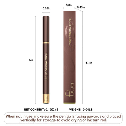 Espoce 2 Pack Eyebrow Pen, Waterproof Microblading Eyebrow Pencil, 4 Tip Precise Eye Brow Makeup Pen for Women to Effortlessly Create Hair Like Natural Brows, Non Dry Out and Last All Day (Dark Brown) Espoce