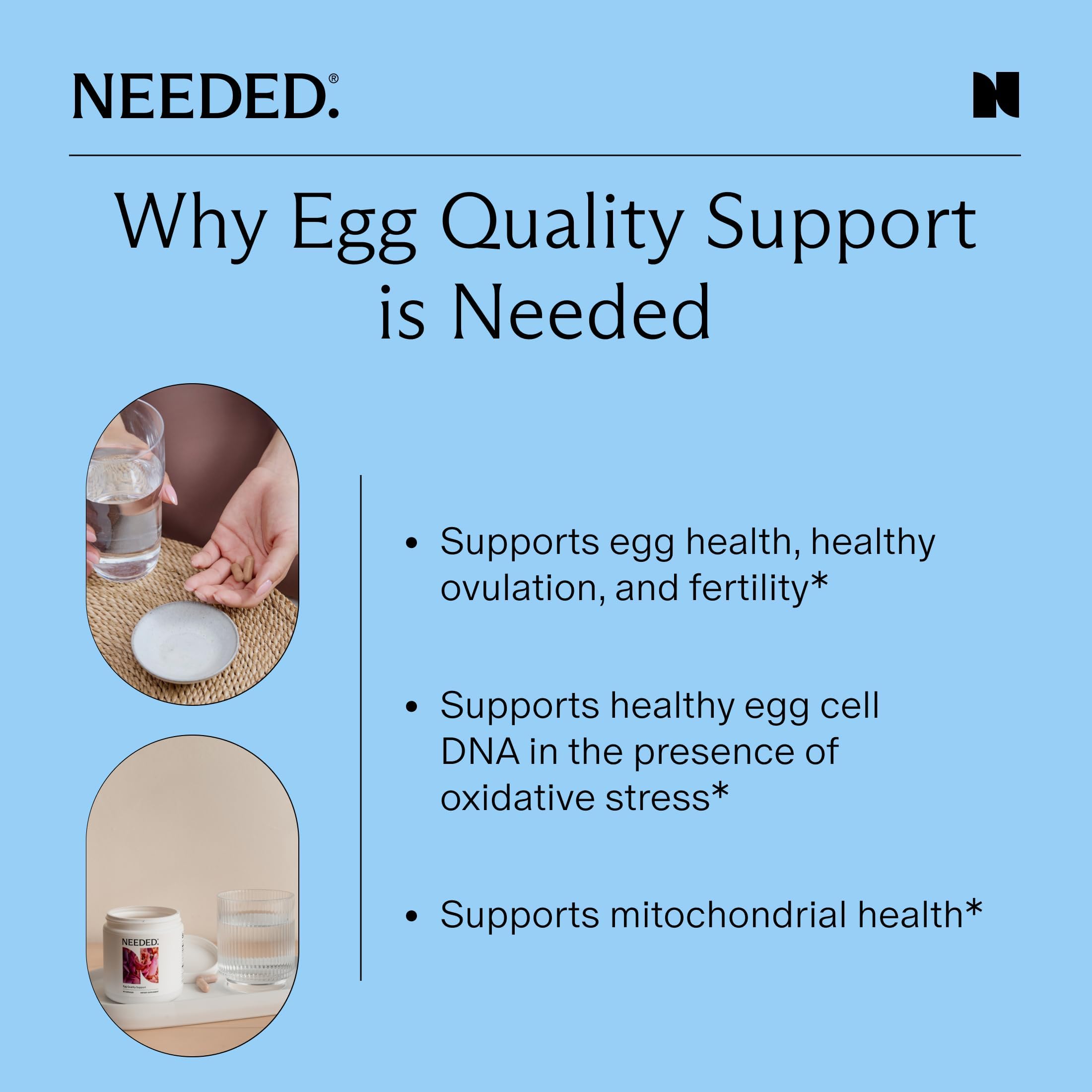 Needed. Egg Quality Support - Optimally Formulated Antioxidants Supplement for Egg Quality - Fertility Support - Fertility Supplement for Women Needed. buy australia supplements
