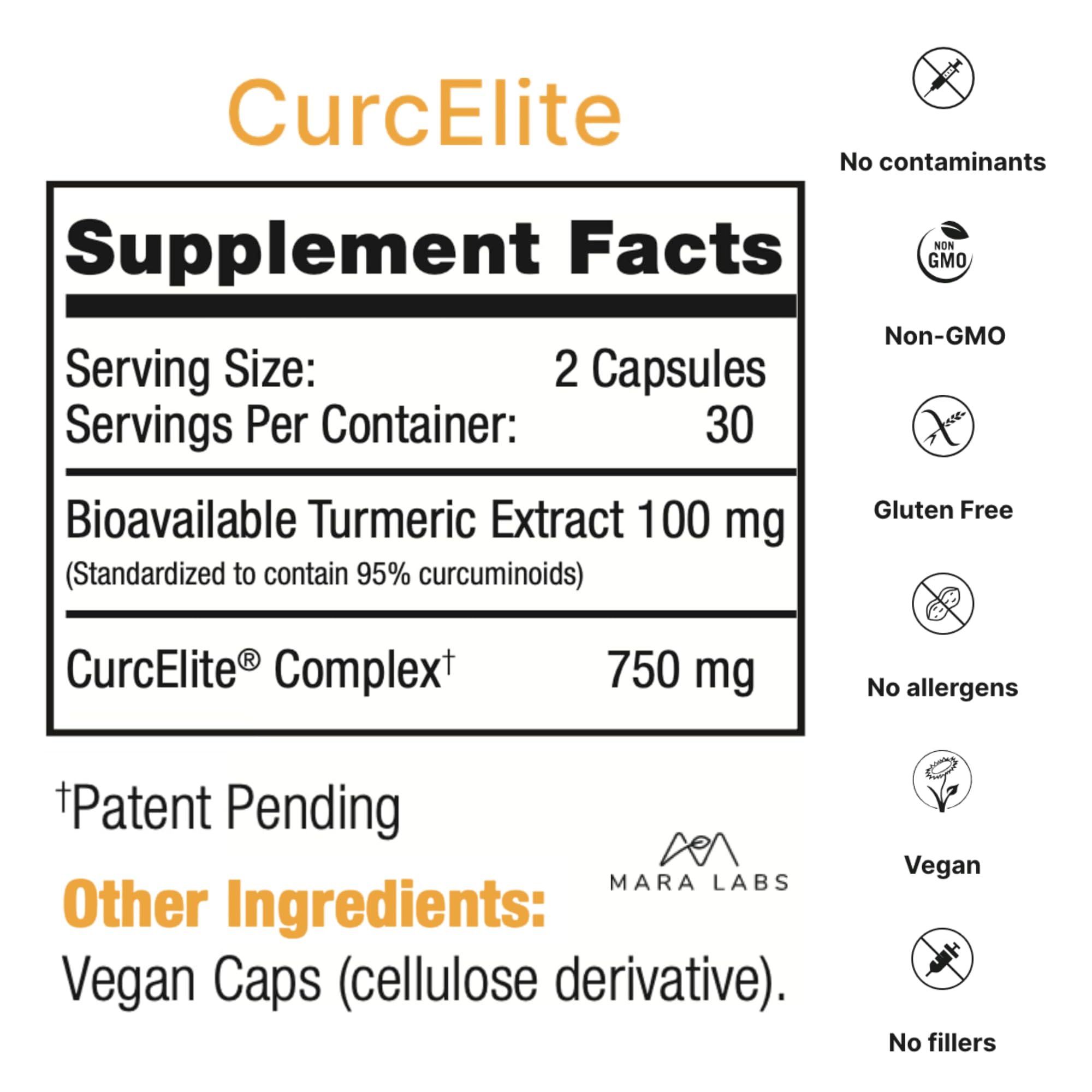 Mara Labs CurcElite Curcumin | Turmeric Extract 95% Curcuminoids | Vegan, No Fillers, and Non-GMO | 60 Vegan Capsules BrocElite buy australia supplements