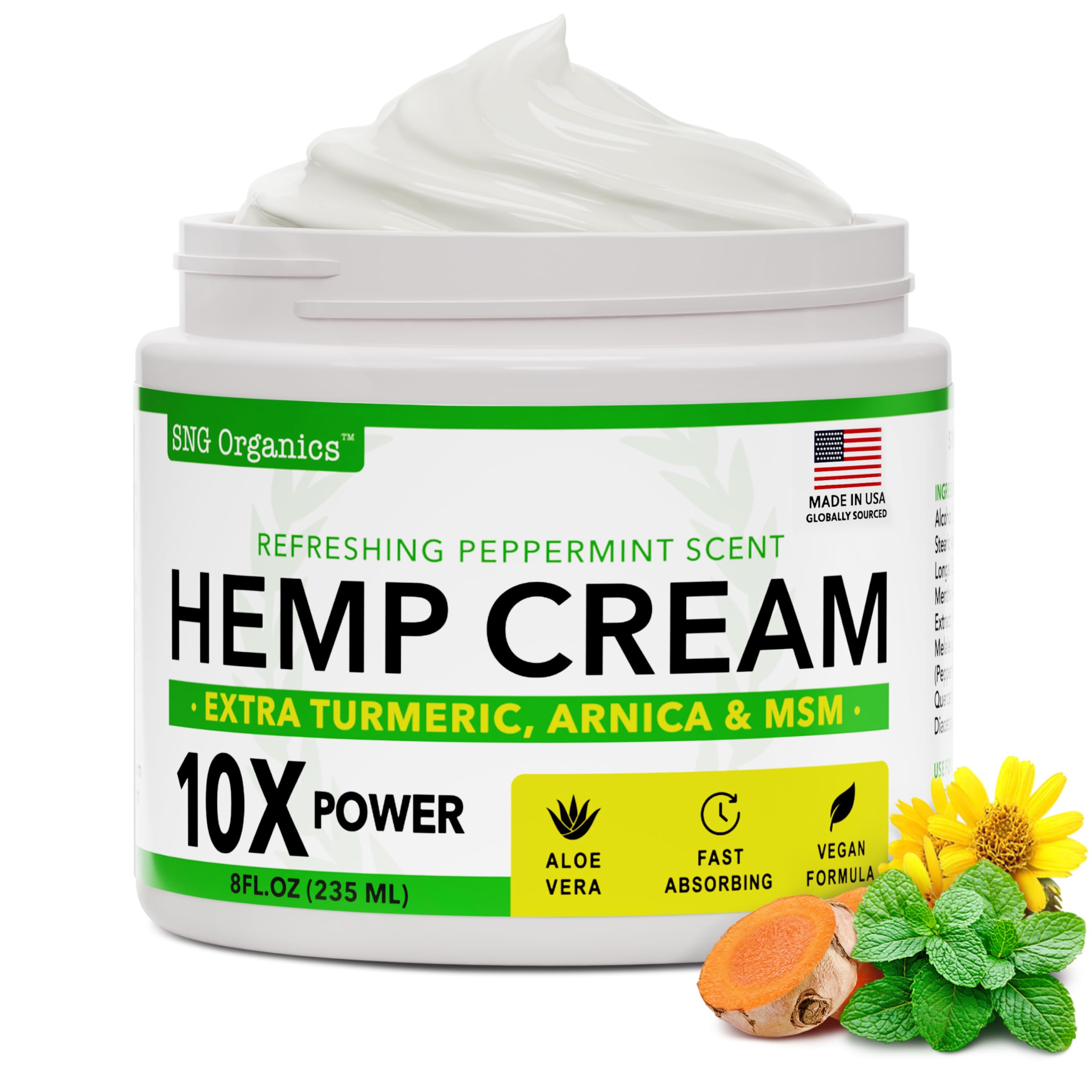 Super Natural Goods Hemp Cream with Hemp Oil, Turmeric, Arnica & Menthol – Botanical Cream with a Cooling Sensation for Localized Application (8oz) Super Natural Goods buy australia supplements