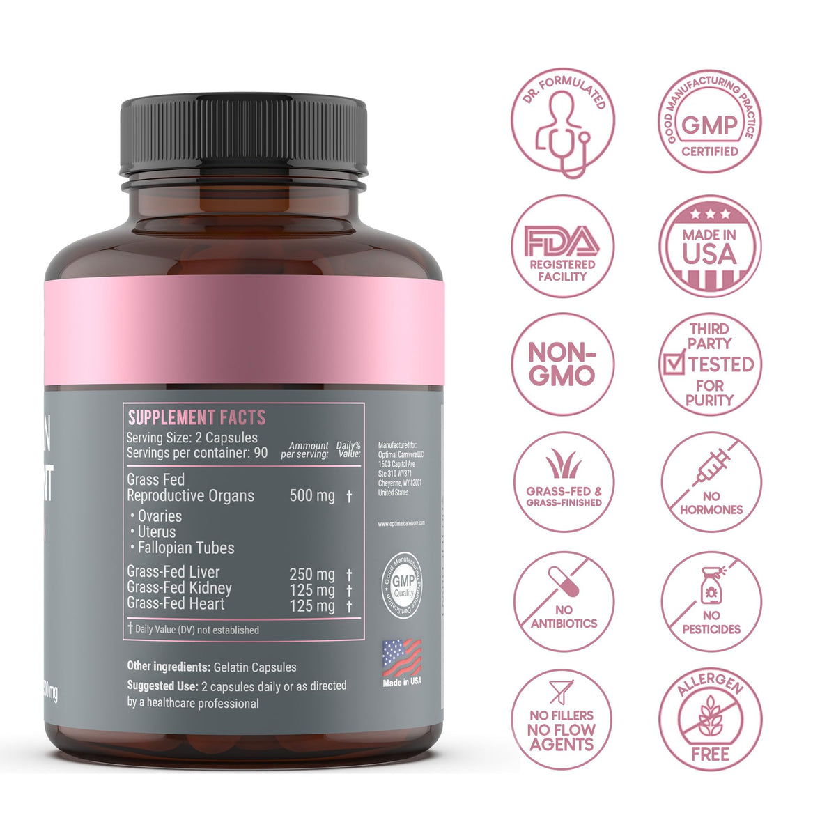 Beef Organ Supplement for Women | Supports Hormone Balance | Ovary, Uterus & Reproductive Nourishment + Liver, Kidney & Heart for Cycle Harmony Optimal Carnivore
