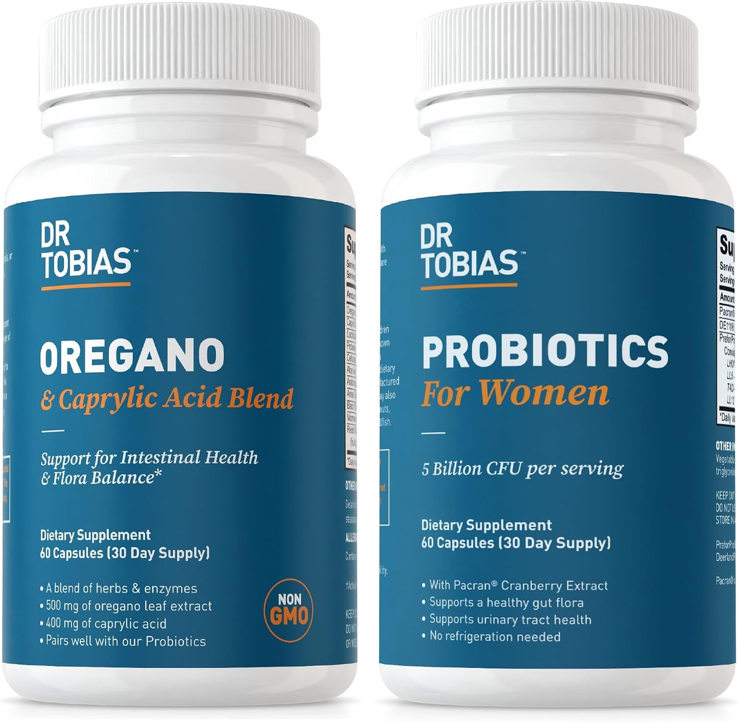 Dr. Tobias Oregano and Caprylic Acid Blend and Probiotics for Women - Supports Gut, Immune, and Urinary Health, Non-GMO