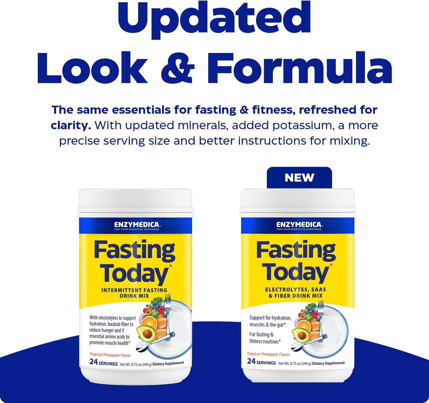 Enzymedica Fasting Today Drink Mix - Electrolyte Powder Supplement for Intermittent Fasting, Support for Hydration, Appetite & Muscle Health, Keto Friendly, Tropical Pineapple Flavor - 8.75 oz Gsupps Australia