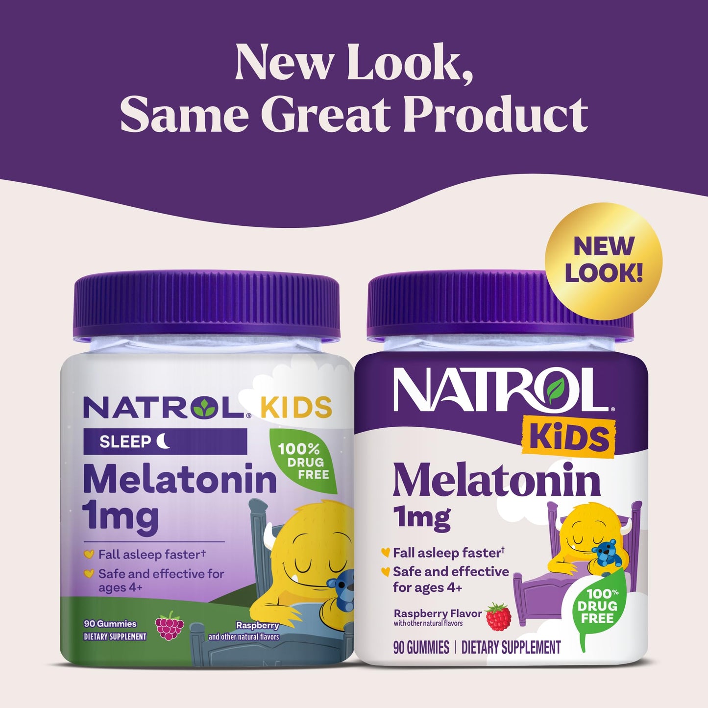 Natrol Kids Melatonin 1mg, for Restful Sleep, 90 Raspberry-Flavored Gummies Natrol