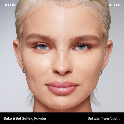 Morphe Jumbo Bake & Set Translucent Setting Powder - Lightweight, Talc-Free Finishing Powder for Face Makeup with a Soft, Natural Finish - Minimizes Shine for Up to 24HR - Translucent (0.62 oz) MORPHE