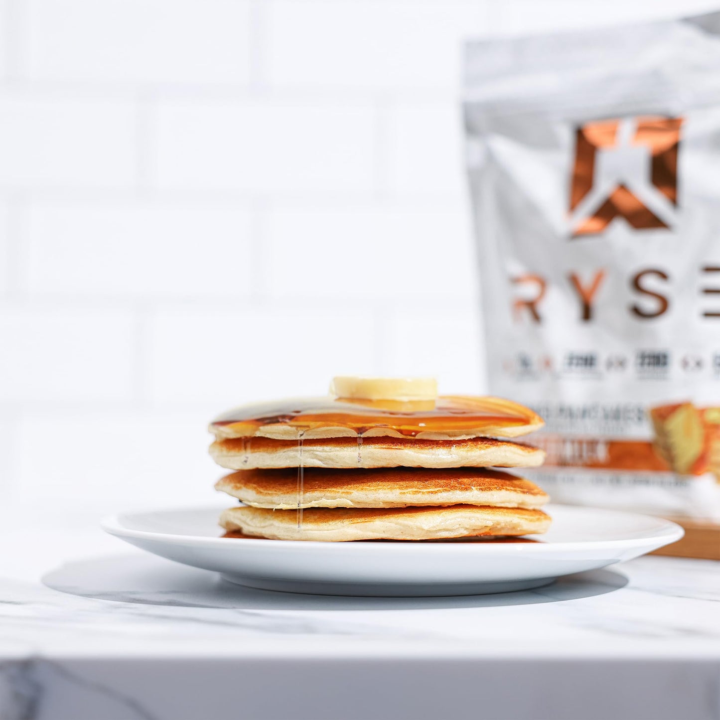 RYSE Loaded Protein Pancake & Waffle Mix - Buttermilk - Naturally Sweetened Breakfast with 21g Protein, 3g MCTs and 2g Fiber - No Added Sugar - High Protein Snack for Clean Energy - 6 Servings