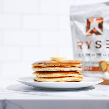RYSE Loaded Protein Pancake & Waffle Mix - Buttermilk - Naturally Sweetened Breakfast with 21g Protein, 3g MCTs and 2g Fiber - No Added Sugar - High Protein Snack for Clean Energy - 6 Servings