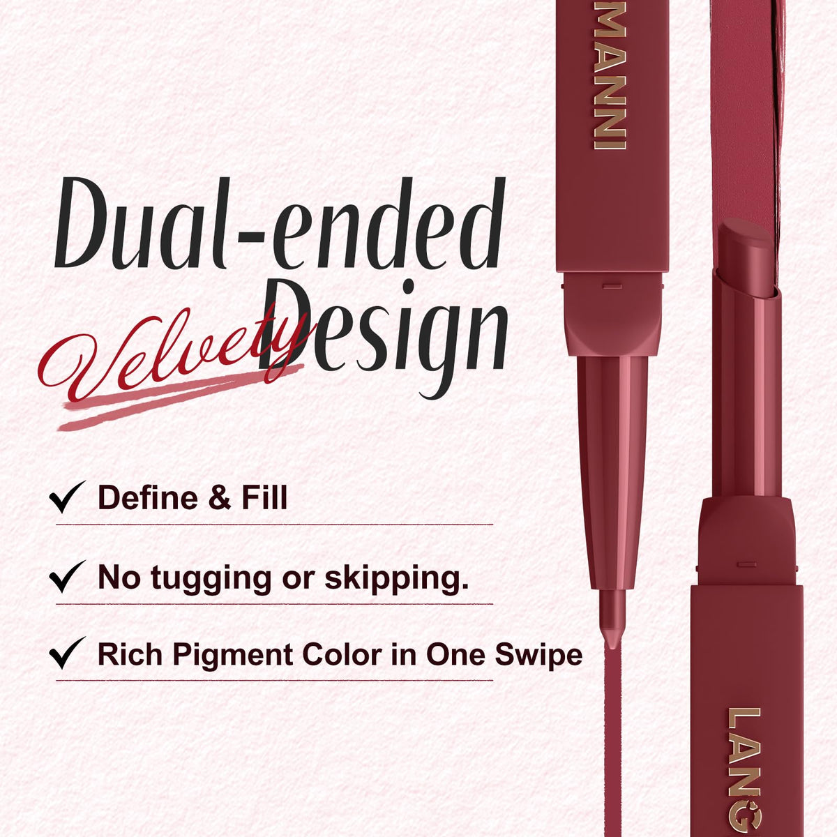 LANGMANNI 2-in-1 Lipstick & Lip Liner Set,6 Colors Gift Set|Angled Lipstick+Matching Lipliner Pencil|Velvet Matte Finish,Long-Lasting & Smudge-Resistant|All-in-One Lip Makeup Kit for Women(#A) LANGMANNI