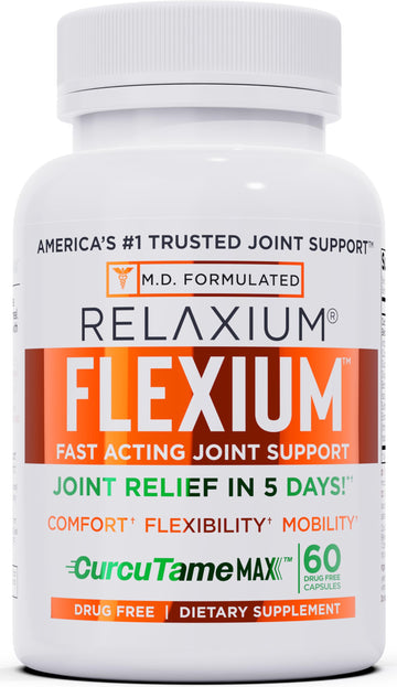 Relaxium Flexium Joint Support Supplement, Drug-Free, with CurcuTame Blend, Turmeric Supplement Formulated to Support Comfort and Mobility, 60 Capsules Relaxium buy australia supplements