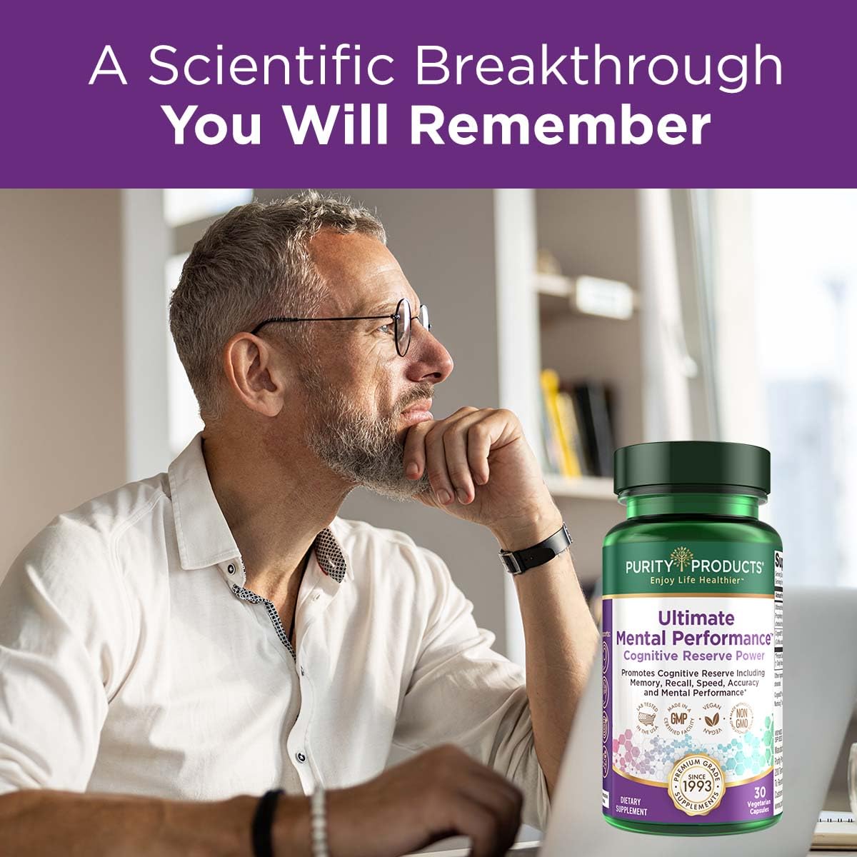 Purity Products Ultimate Mental Performance Supports Memory Recall, Mental Focus + More - Nootropic Powerhouse ft. Patented Botanical Plant-Based Ingredients - Vegan & Non-GMO - 30 Veggie Caps Purity Products buy australia supplements