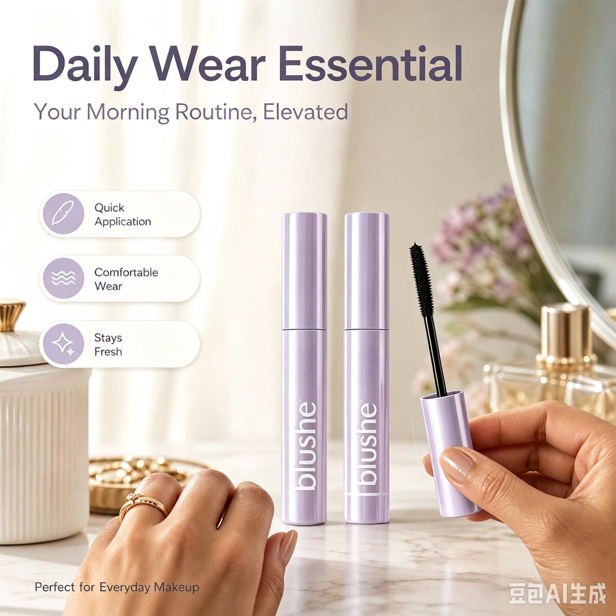 2pcs Blushe Lash Serum Mascara, New Upgrade Blush Korean Mascara, Lengthening & Volumizing Fiber Lash Makeup For Defined, Full Lashes, Smudge Resistant Generic