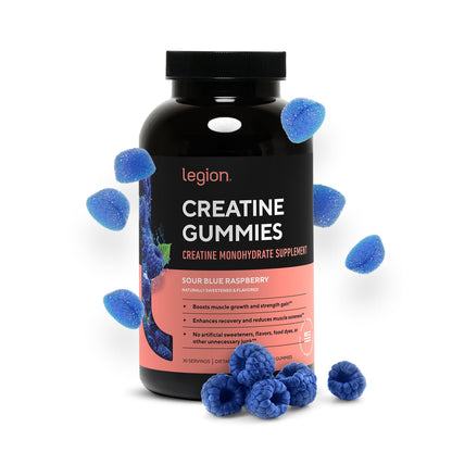 LEGION Creatine Monohydrate Gummies for Men & Women – Clean Chewable Creatine Supplement for Strength, Endurance & Muscle Recovery – 30 Lemon Drop Flavor Servings – No Artificial Flavors