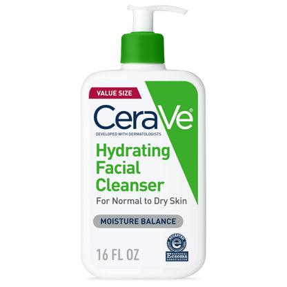 CeraVe Hydrating Cleanser with Hyaluronic Acid, Face Wash for Dry Skin,16oz CeraVe
