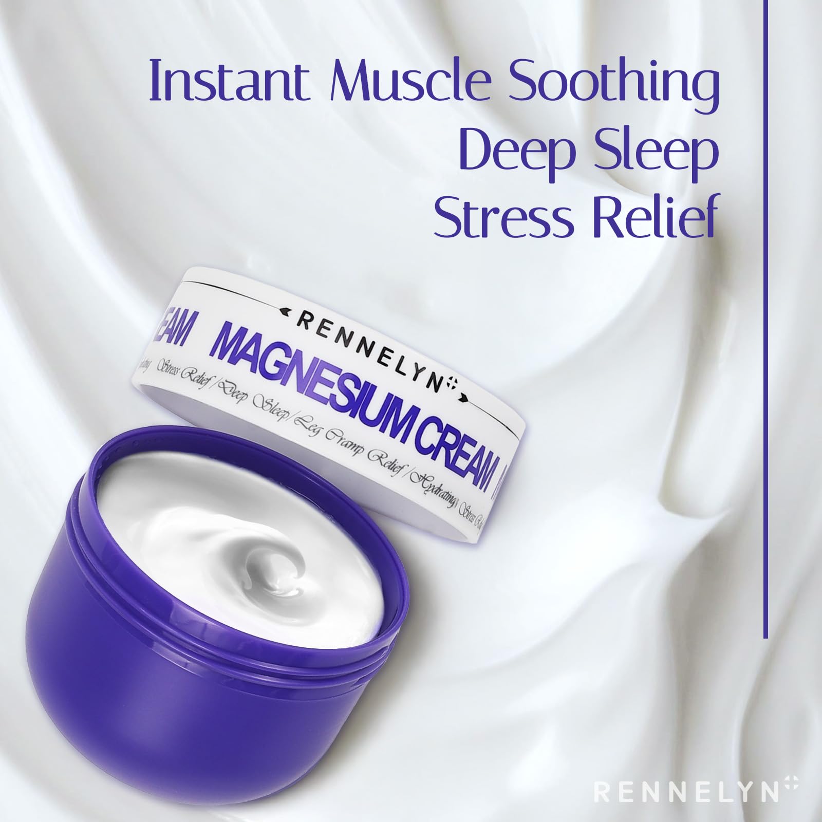 Magnesium Cream Leg Cramps: Soothing Lotion with Magnesium Glycinate, Malate, & Chloride (3 OZ FL, Lavender) Rennelyn buy australia supplements