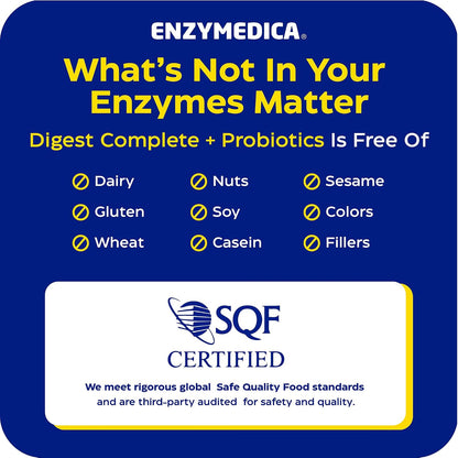 Enzymedica Digest Complete + Probiotics - Digestive Enzyme Supplement for Women & Men, Enzyme and Probiotic Capsules for Digestion, Gut Health Support, Helps Gas & Bloating, Vegetarian - 90 Caps Gsupps Australia