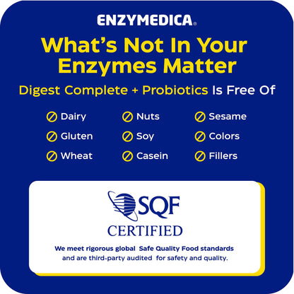 Enzymedica Digest Complete + Probiotics - Digestive Enzyme Supplement for Women & Men, Enzyme and Probiotic Capsules for Digestion, Gut Health Support, Helps Gas & Bloating, Vegetarian - 90 Caps Gsupps Australia