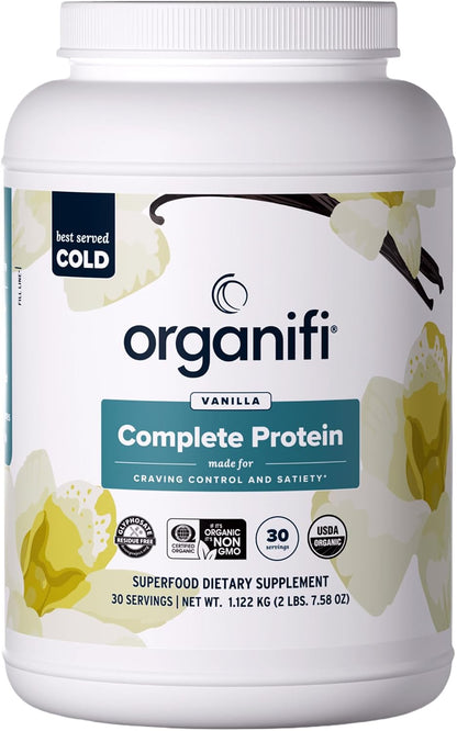 Organifi Complete Protein Vanilla Flavor - Organic Vegan Plant Based Protein Powder with Digestive Enzymes - 30 Day Supply - No Soy, Dairy, or Gluten Gsupps Australia