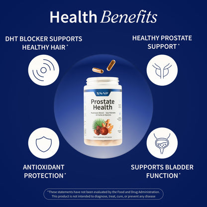 Snap Supplements Prostate Health Supplement with Saw Palmetto for Men, DHT Blocker - Helps Support Male Urinary Tract and Prostate for Mens Health Snap Supplements