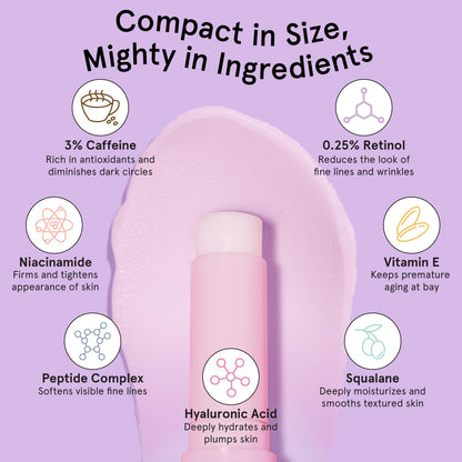 grace & stella Under Eye Brightener Balm Stick - Travel Size Toiletries - Retinol & Caffeine Eye Cream grace & stella