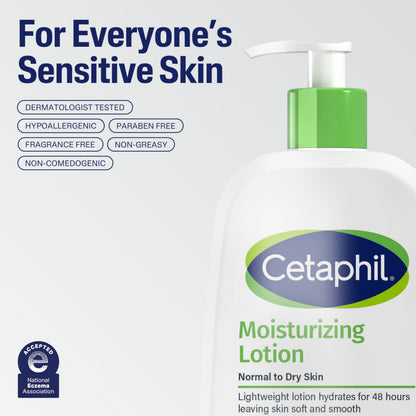 Cetaphil Moisturizing Face & Body Lotion, Sensitive Skin, 20oz Cetaphil