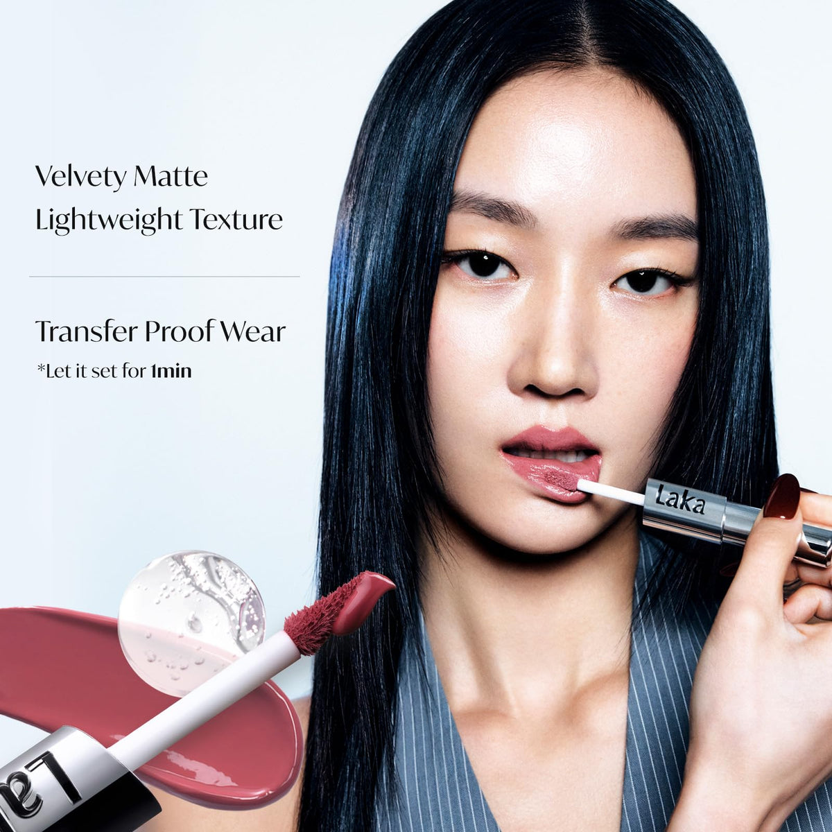Laka Perfect Twin Lip - Dual-Ended Matte Liquid Lipstick & Clear Gloss | Transfer Proof Color | High Pigmented Lightweight Non-Sticky | Korean Makeup | #908 In Caffeine (Warm Taupe Brown), 0.31oz Laka