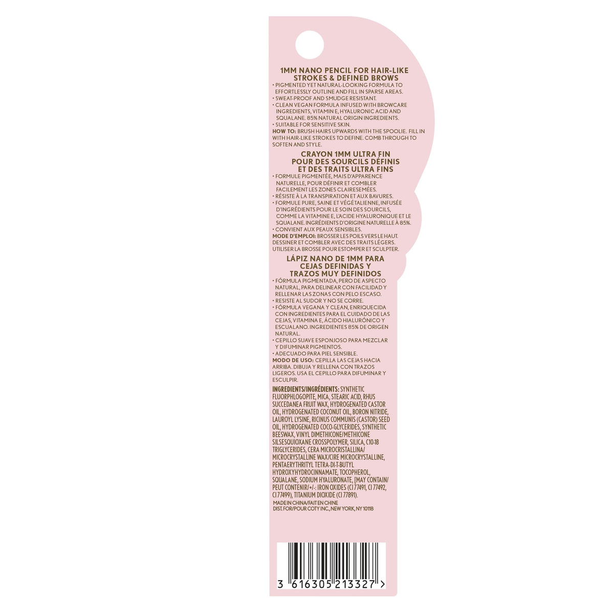 Covergirl Clean Fresh Brow Nano, 500 Medium Brown, Eyebrow Pencil, Ultra-Precise Tip, Waterproof, Transfer-Resistant, Built-In Spoolie, Vegan Formula, 0.001oz COVERGIRL