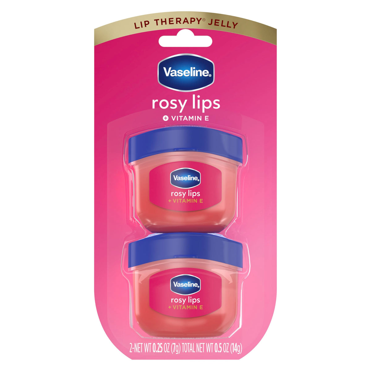 Vaseline Lip Therapy Rosy Lips Tinted Lip Balm, Moisturizing 0.5oz 2ct Vaseline