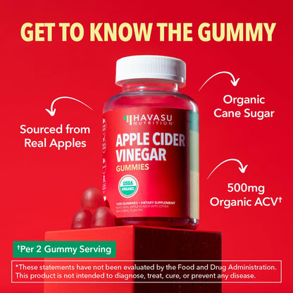 Apple Cider Vinegar Gummies, USDA Organic, Apple Flavor, 1-Month Supply | USDA Organic ACV Gummies for Digestive Health, Metabolism & Gut Support, Vegan, Gluten-Free, No Harsh Taste, 60ct Gsupps Australia