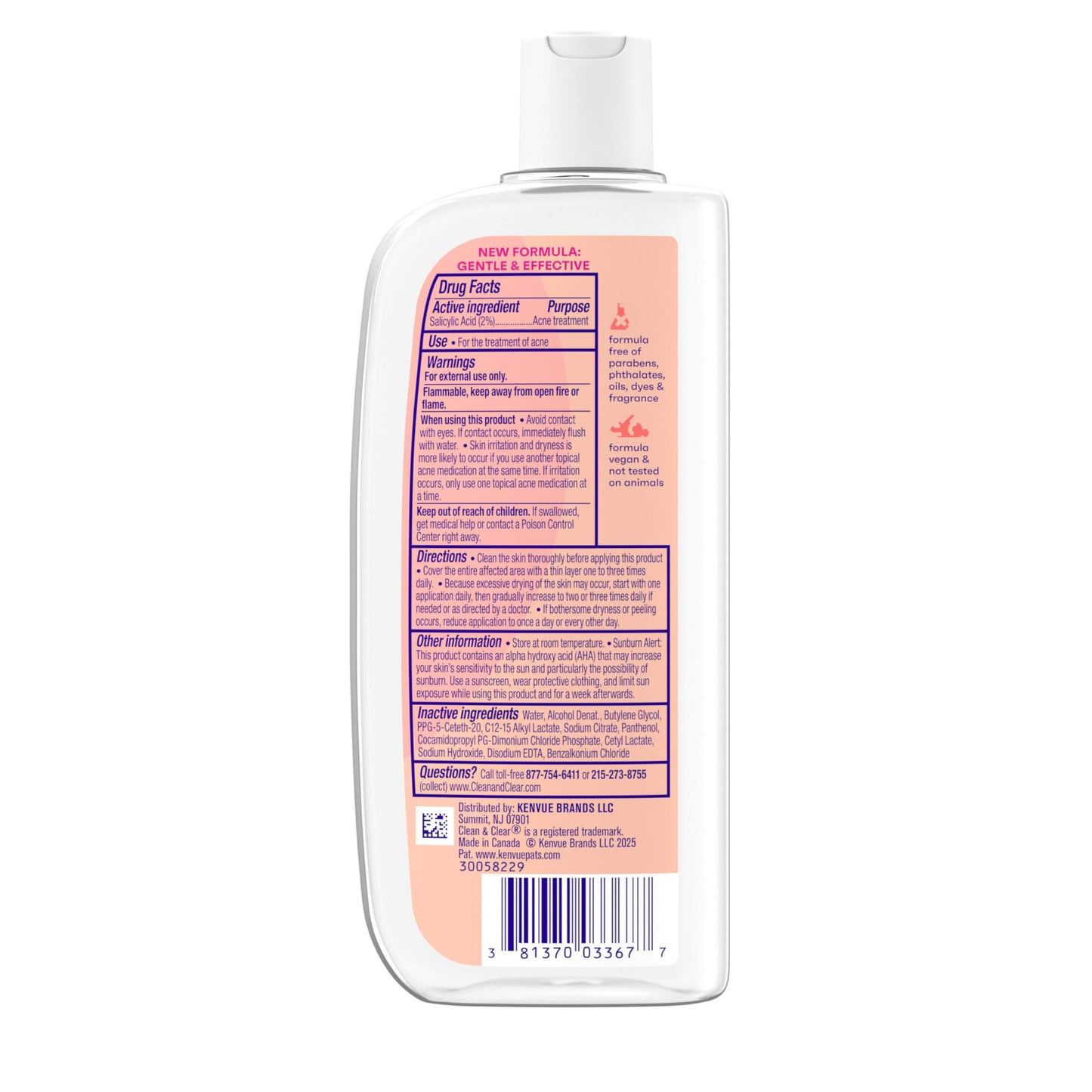 Clean & Clear Essentials Oil-Free Acne Toner, 2% Salicylic Acid Acne Treatment with Pro-Vitamin B5, Deep Pore Facial Toner Clean & Clear