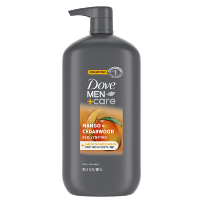 DOVE MEN + CARE Body and Face Wash Rejuvenating Mango + Cedarwood, 30 oz DOVE MEN + CARE