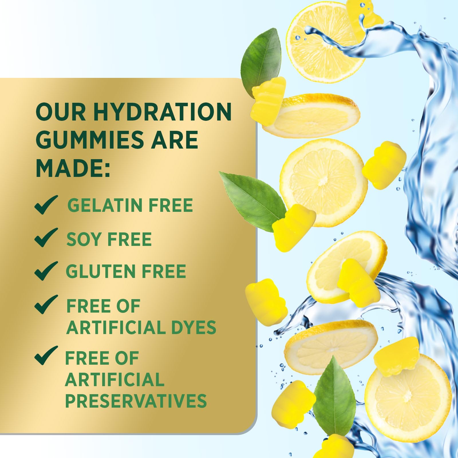 Hydration Electrolyte Gummies - Daily Liquid Replenisher Gummy - Electrolyte Multiplier with Minerals, Potassium & Real Salt - Vegan, Non-GMO - Tasty Lemon Flavor Hydration Electrolytes - 60 Gummies Nature's Peak buy australia supplements