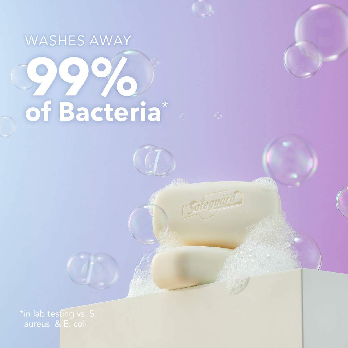 Safeguard Micellar Deep Cleansing Bath Bar Soap, Washes Away 99 Percent of Bacteria, Leaves Skin Soft, Made with Plant Based Cleansers, Fresh Clean Scent with Aloe, 3.2 oz (2 Count) Safeguard