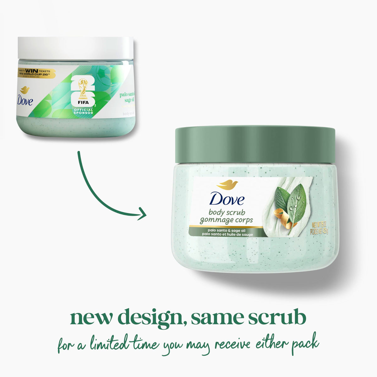 Dove Limited Edition Body Scrub Palo Santo & Sage Oil For Exfoliated 15 OZ Dove