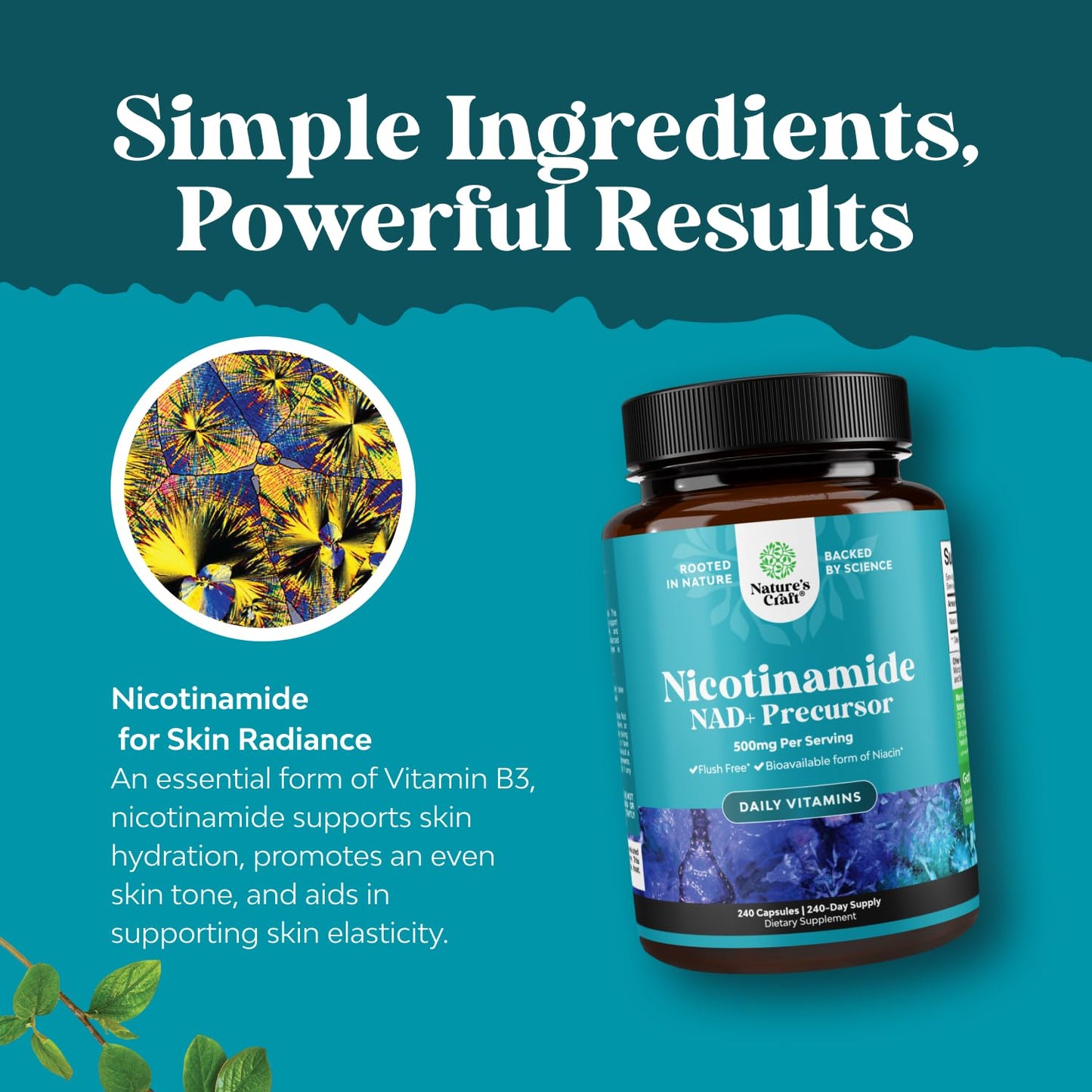 Vitamin B3 Niacinamide 500mg Capsules - Mitochondrial Energy and Potent Skin Supplement - Vitamin B3 Niacin Flush Free and Nicotinamide 500mg - Flush Free Niacin Supplement - 60 Count Gsupps Australia