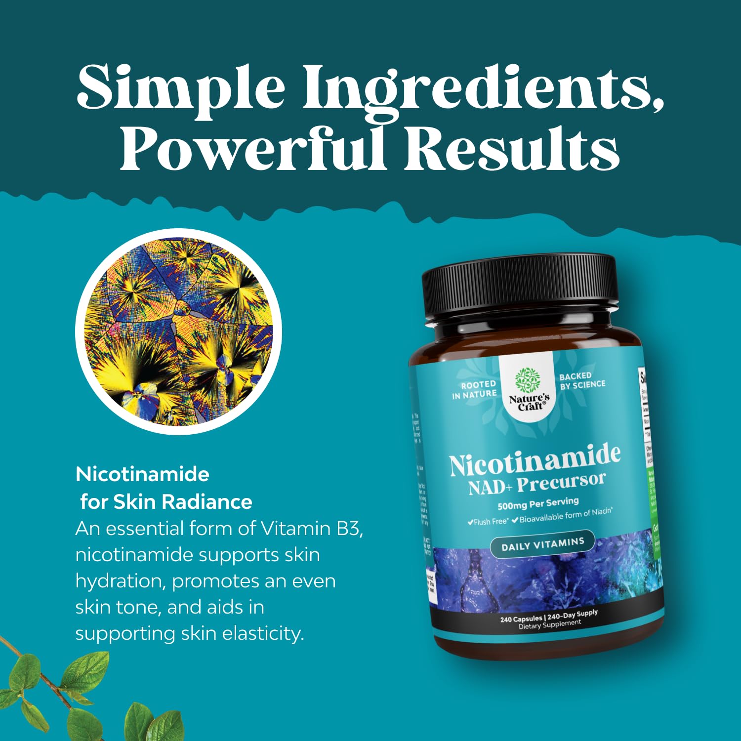 Vitamin B3 Niacinamide 500mg Capsules - Mitochondrial Energy and Potent Skin Supplement - Vitamin B3 Niacin Flush Free and Nicotinamide 500mg - Flush Free Niacin Supplement - 60 Count Gsupps Australia