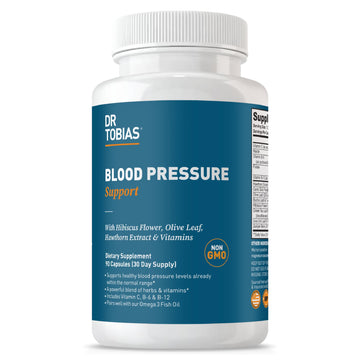 Dr. Tobias Blood Pressure Support Supplement with Hawthorn, Hibiscus Flower, Olive Leaf & Garlic, Supports Normal Circulatory Health with Vitamins C, B6, B12, Niacin, Folate & Herbs, 90 Capsules Dr. Tobias buy australia supplements