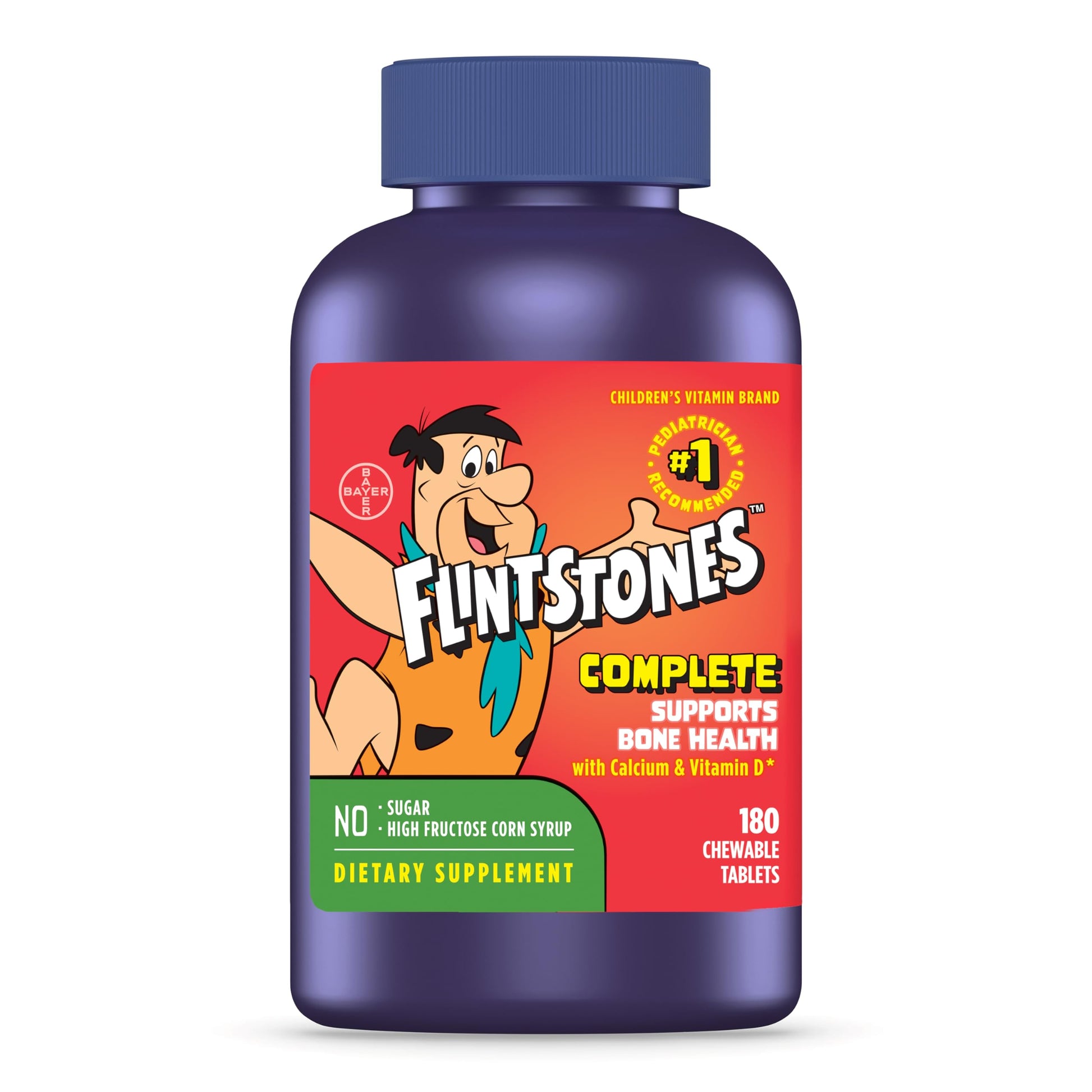 Flintstones Vitamins Chewable Kids Vitamins, Complete Multivitamin for Kids and Toddlers with Iron, Calcium, Vitamin C Flintstones Vitamins
